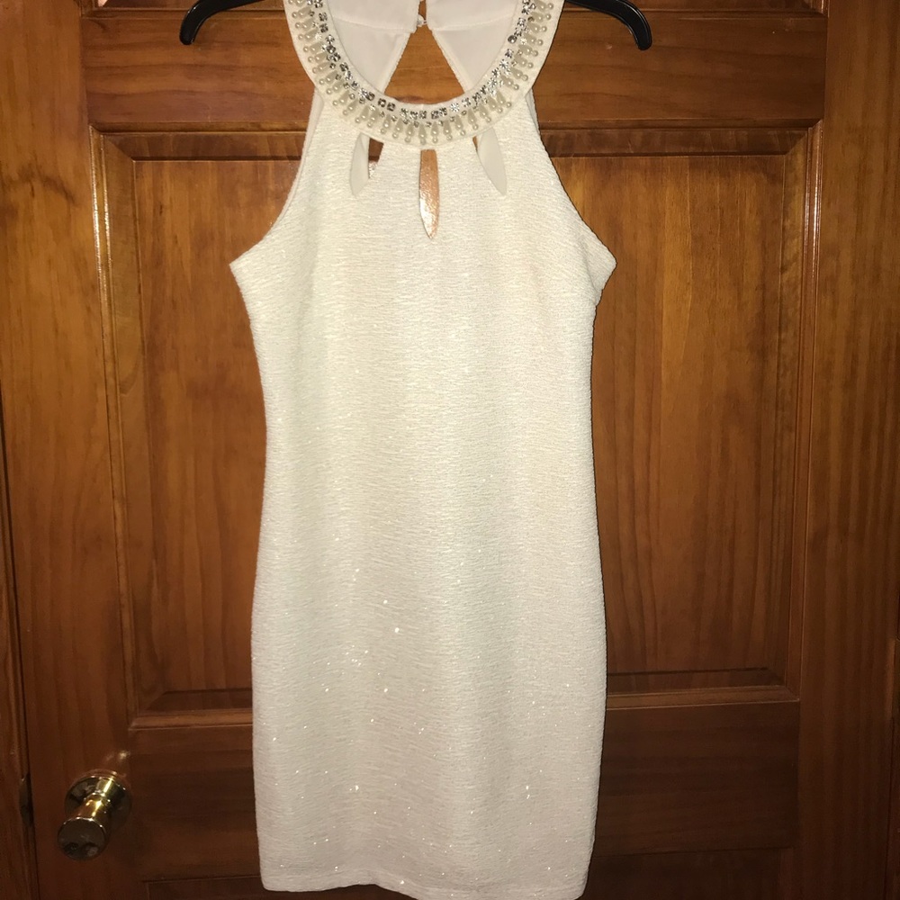 A White Glitterly Bodycon dress